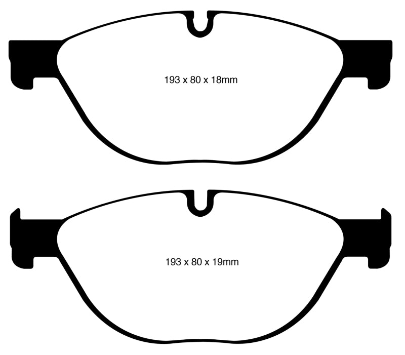 EBC 12-13 BMW 528 2.0 Turbo (F10) Performance Yellowstuff Front Brake Pads - RPL Performance