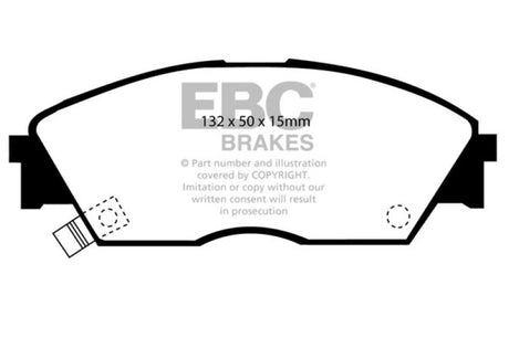 EBC 90-92 Honda Civic CRX 1.6 Si Yellowstuff Front Brake Pads - RPL Performance