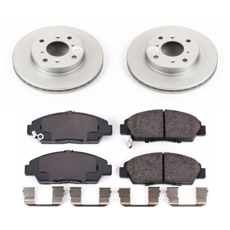 Power Stop 92-96 Honda Prelude Front Z17 Evolution Geomet Coated Brake Kit - RPL Performance