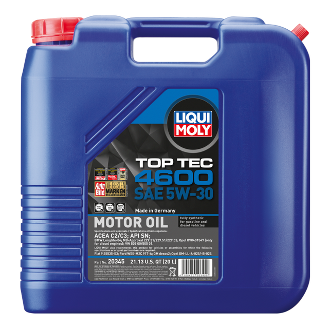 LIQUI MOLY 20L Top Tec 4600 Motor Oil SAE 5W30 - RPL Performance
