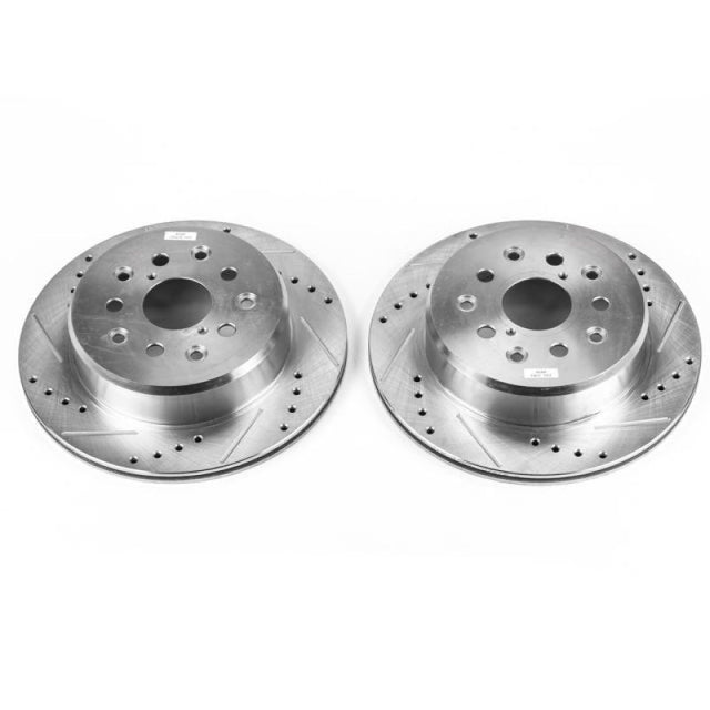 Power Stop 93-97 Lexus GS300 Rear Evolution Drilled & Slotted Rotors - Pair - RPL Performance