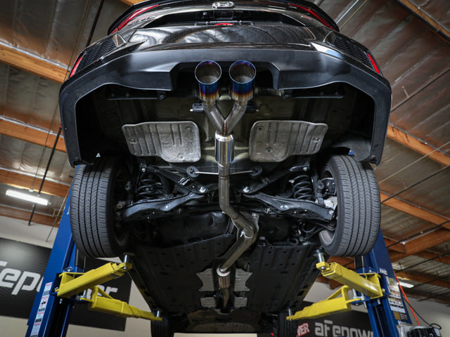 aFe Takeda 2.5in 304 SS Cat-Back Exhaust System w/ Blue Tips 17-20 Honda Civic Si Sedan I4 1.5L - RPL Performance