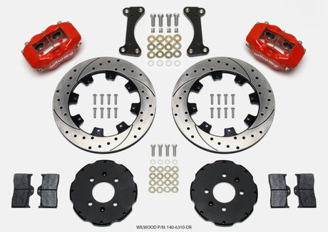 Wilwood Forged Dynalite Front Hat Kit 12.19in Drilled Red 90-99 Civic w/240 mm Disc - RPL Performance