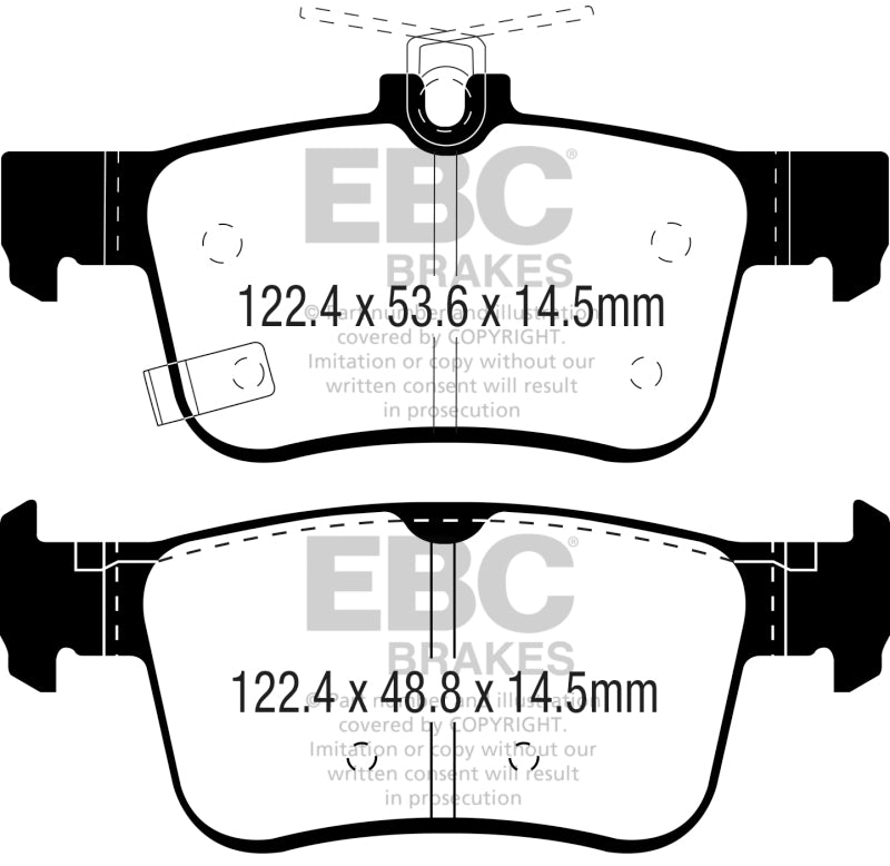 EBC 16-18 Honda Civic Yellowstuff Rear Brake Pads - RPL Performance