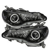 Spyder Scion FRS 12-14 Projector Headlights DRL LED Black PRO-YD-SFRS12-BK - RPL Performance