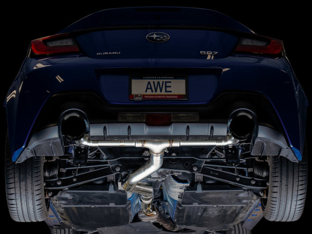 AWE Subaru BRZ / Toyota GR86 / Toyota 86 Track Edition Cat-Back Exhaust- Diamond Black Tips - RPL Performance