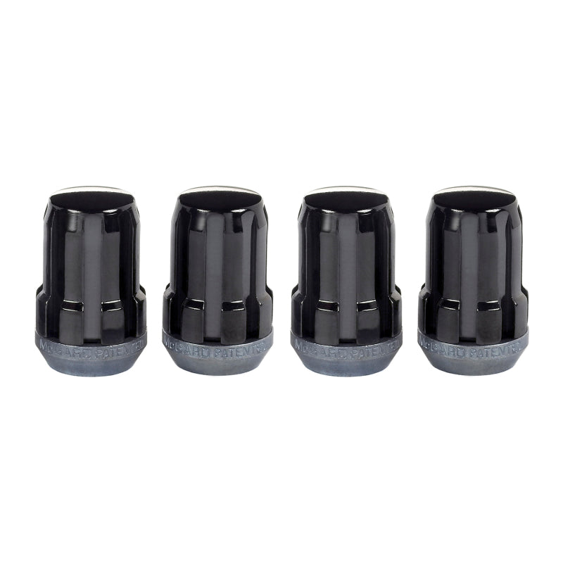 McGard SplineDrive Lug Nut (Cone Seat) M12X1.5 / 1.24in. Length (4-Pack) - Black (Req. Tool) - RPL Performance