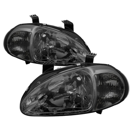 Xtune Honda Del Sol 93-97 1Pc Crystal Headlights Smoke HD-ON-HDEL93-1P-SM - RPL Performance