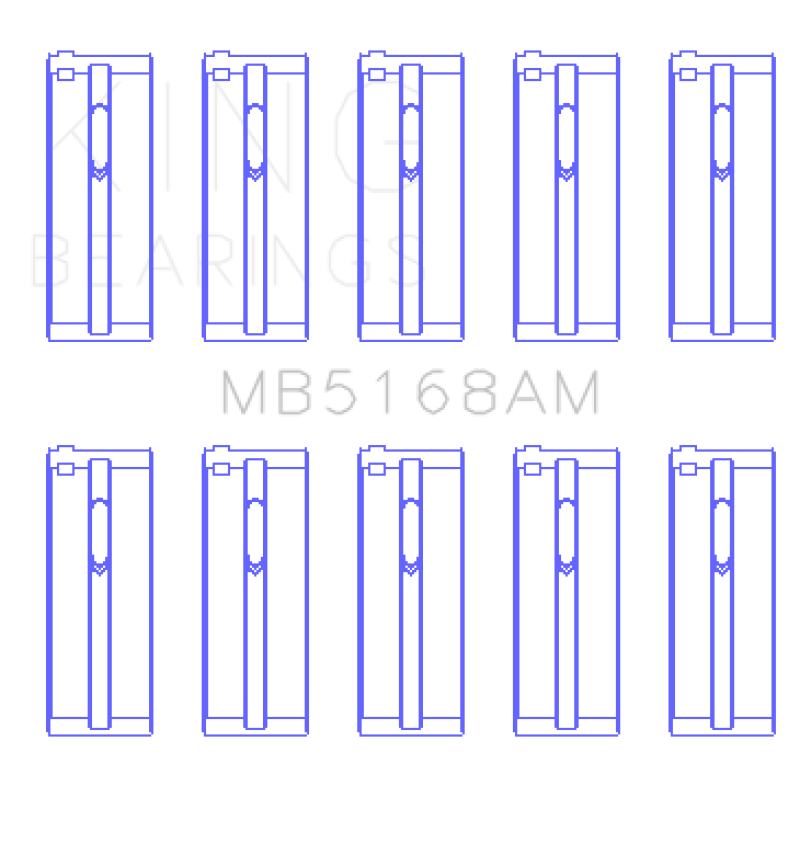 King Acura F22B1 / Honda F22A1/F22A6/F22B1/F22B2/F22B6 0.50 Oversized Main Bearing Set - RPL Performance