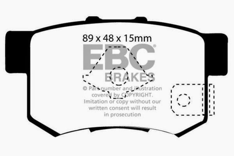 EBC 10-12 Acura RDX 2.3 Turbo Yellowstuff Rear Brake Pads - RPL Performance