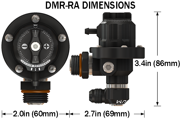 Radium Engineering 8AN ORB Direct Mount Regulator-Rotating Assembly (DMR-RA) - Black