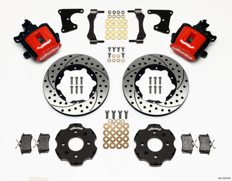 Wilwood Combination Parking Brake Rear Kit 11.00in Drilled Red Civic / Integra Drum 2.71 Hub Offset - RPL Performance