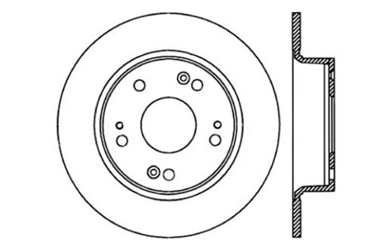 StopTech 04-08 Acura TSX / 03-07 Honda Accord Coupe/Sedan Drilled Rear Left Rotor