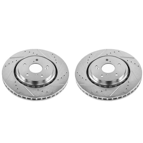 Power Stop 14-16 Acura MDX Front Evolution Drilled & Slotted Rotors - Pair