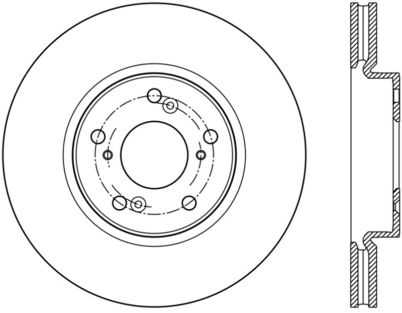 Stoptech 13-18 Honda Accord Premium Slotted CRYO-STOP Front Rotor