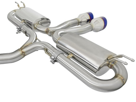 aFe Takeda 3in 304 SS Cat-Back Exhaust System w/ Blue Tips 2017+ Honda Civic Si 4Dr I4 1.5L (t) - RPL Performance