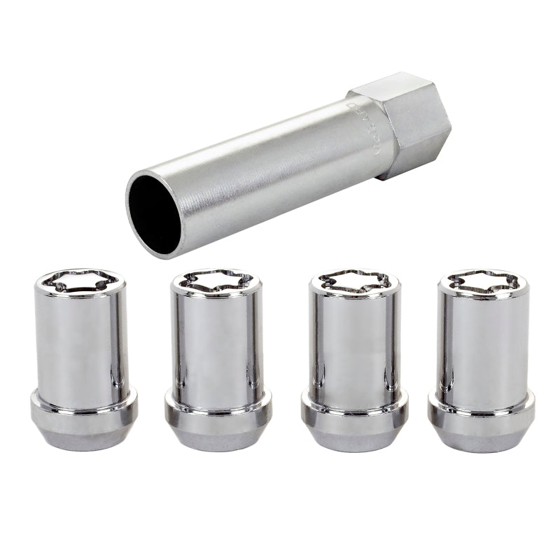 McGard Wheel Lock Nut Set - 4pk. (Tuner / Cone Seat) M12X1.5 / 13/16 Hex / 1.24in. Length - Chrome - RPL Performance