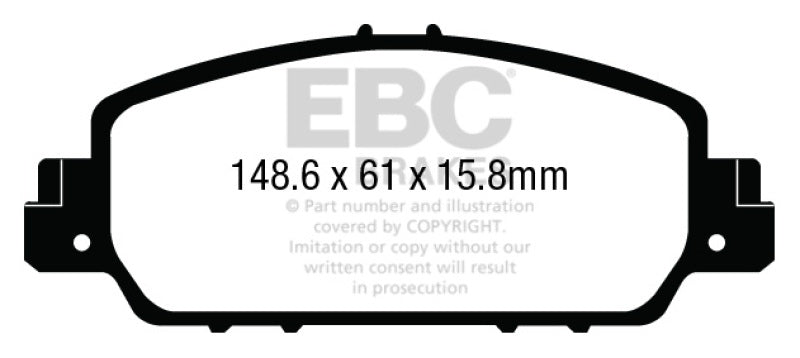 EBC 13+ Honda Accord Coupe 2.4 EX Yellowstuff Front Brake Pads - RPL Performance