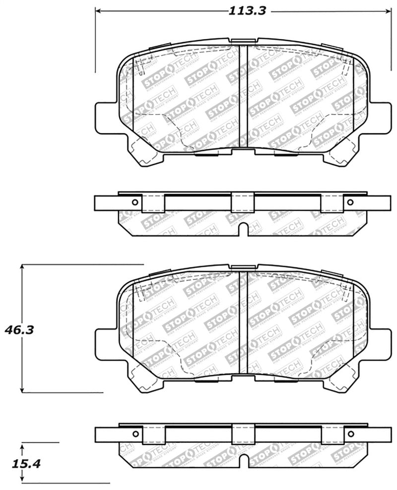 StopTech 12-18 Honda Pilot Street Select Rear Brake Pads