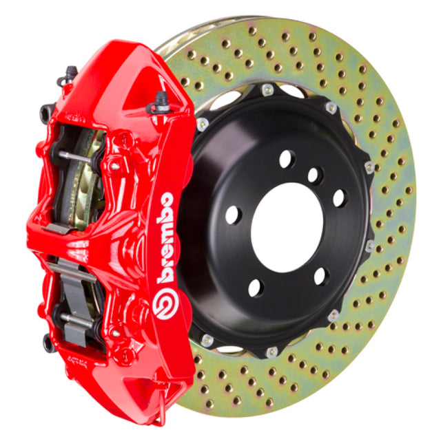 Brembo 17-21 Civic Type-R Front GT BBK 6 Piston Cast 380x32 2pc Rotor Drilled-Red