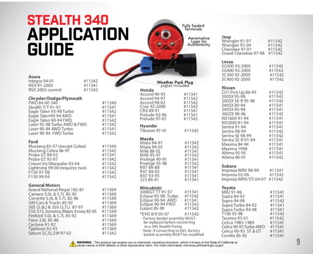 Aeromotive 340 Series Stealth In-Tank E85 Fuel Pump - Offset Inlet - RPL Performance