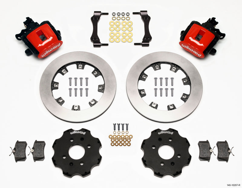 Wilwood Combination Parking Brake Rear Kit 12.19in Red Civic / Integra Disc 2.39 Hub Offset - RPL Performance