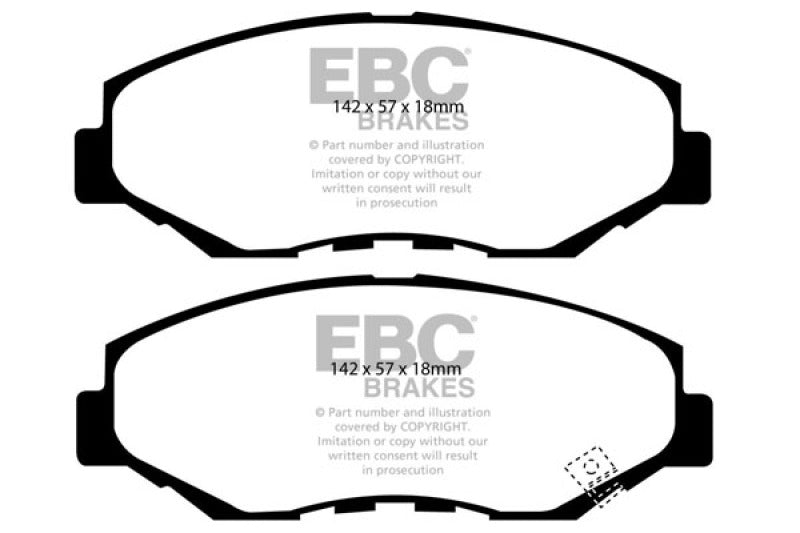 EBC 13-15 Acura ILX 1.5 Hybrid Yellowstuff Front Brake Pads - RPL Performance