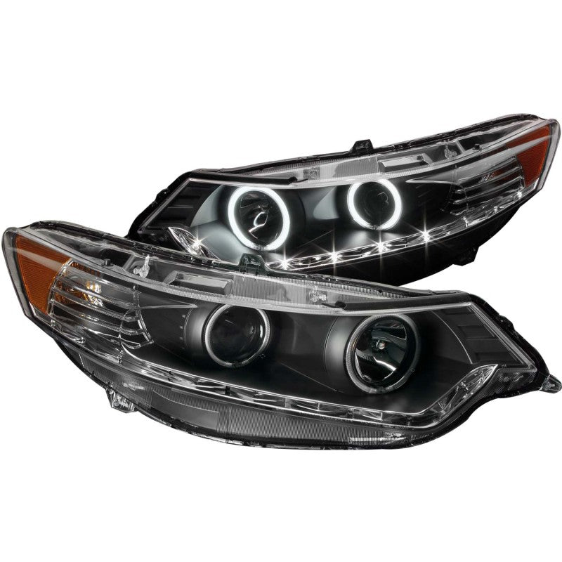 ANZO 2009-2012 Acura Tsx Projector Headlights w/ Halo Black (CCFL) (HID Compatible) - RPL Performance