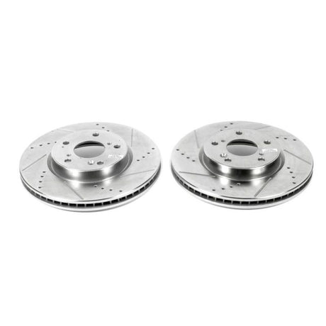 Power Stop 13-19 Honda Accord Front Evolution Drilled & Slotted Rotors - Pair