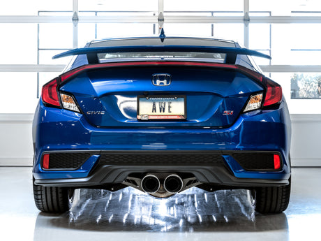 AWE Tuning 2016+ Honda Civic Si Touring Edition Exhaust w/Front Pipe & Dual Chrome Silver Tips - RPL Performance