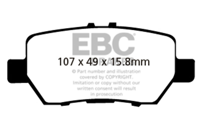 EBC 05-08 Acura RL 3.5 Yellowstuff Rear Brake Pads - RPL Performance