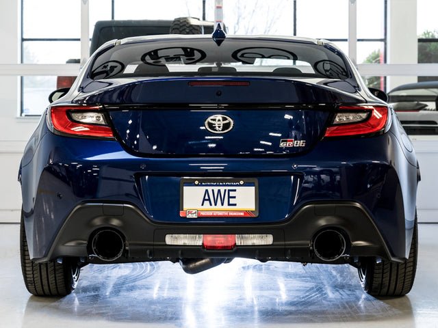 AWE Subaru BRZ/ Toyota GR86/ Toyota 86 Touring Edition Cat-Back Exhaust- Diamond Black Tips - RPL Performance