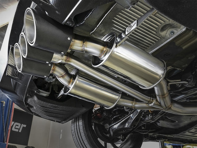 aFe POWER Takeda 2-1/2in to 2-1/4in 304SS Catback Dual-Exit Exhaust 17+ Honda Civic Type R w/CF Tips - RPL Performance