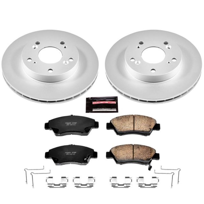 Power Stop 06-11 Honda Civic Front Z17 Evolution Geomet Coated Brake Kit - RPL Performance