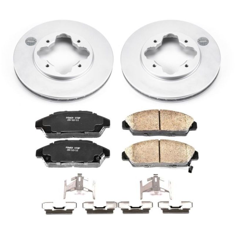 Power Stop 90-93 Honda Accord Front Z17 Evolution Geomet Coated Brake Kit - RPL Performance