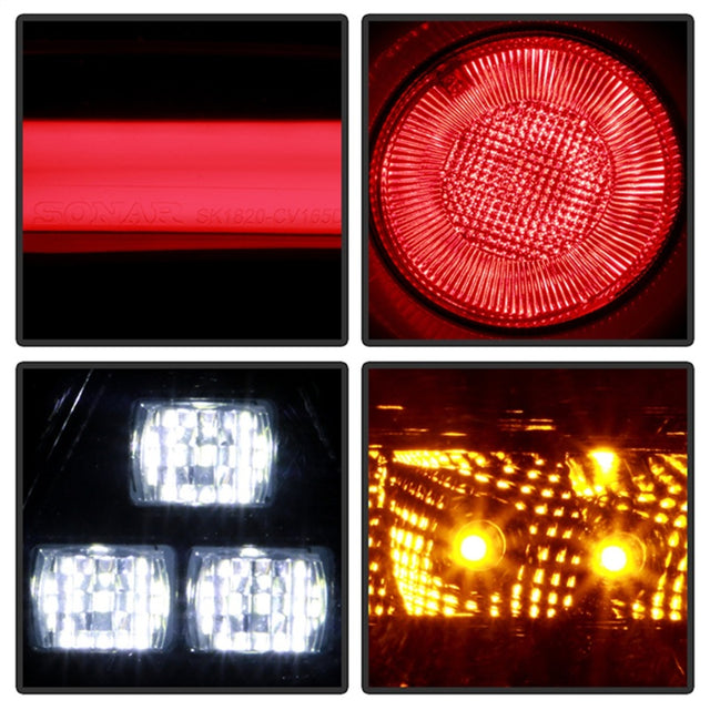 Spyder 16-19 Honda Civic 5 Door Hatchback Light Bar LED Tail Lights - Black Chrome(ALT-YD-HC16HB-BC) - RPL Performance