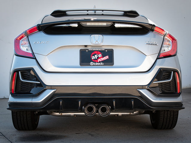 aFe Takeda 3in 304 SS Cat-Back Exhaust System w/CF Tips 17-20 Honda Civic Sport L4-1.5L (t) - RPL Performance