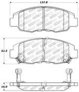 StopTech Performance 98-02 Honda Accord Coupe/Sedan 4cyl Rear Drum/Disc Front Brake Pads