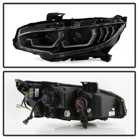 Spyder Honda Civic 16- 2DR/4DR/Hatchback Projector Headlights - Black PRO-YD-HC16SI-SEQGR-BK - RPL Performance