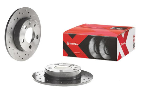 Brembo 90-01 Acura Integra/90-05 Honda Civic Front Premium Xtra Cross Drilled UV Coated Rotor - RPL Performance