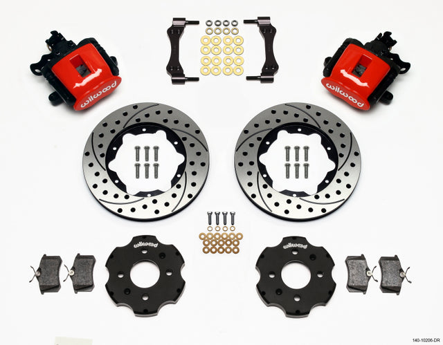 Wilwood Combination Parking Brake Rear Kit 11.00in Drilled Red Civic / Integra Disc 2.39 Hub Offset - RPL Performance