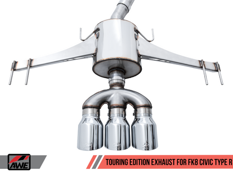 AWE Tuning 2017+ Honda Civic Type R Touring Edition Exhaust w/Front & Mid Pipes - Chrome Silver Tips - RPL Performance