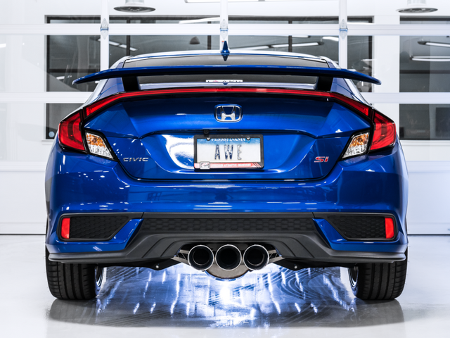 AWE Tuning 17-20 Honda Civic Si 1.5L Turbo Dual-to-Triple Tip Conversion Kit - Chrome Silver Tip - RPL Performance