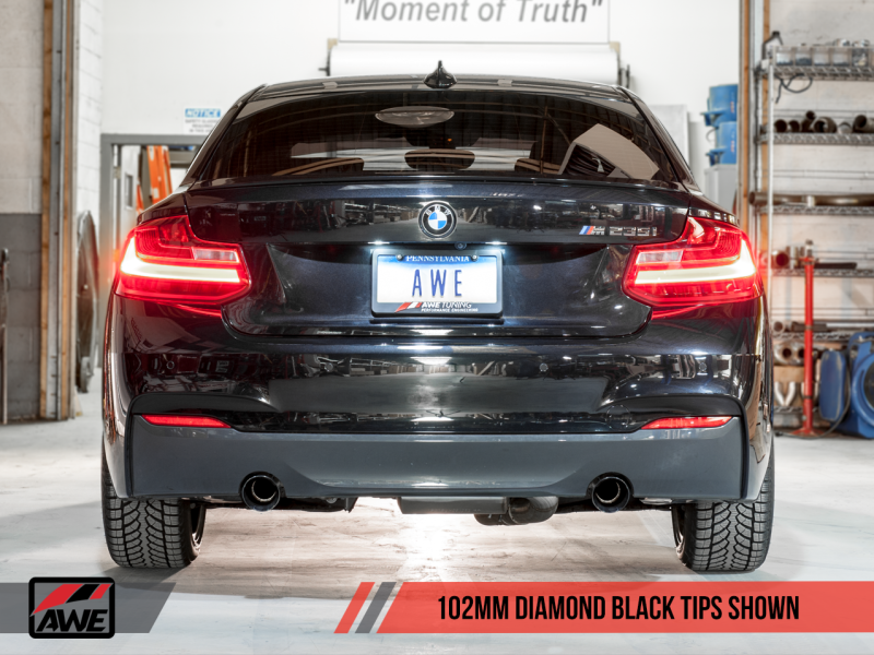 AWE Tuning BMW F22 M235i / M240i Touring Edition Axle-Back Exhaust - Diamond Black Tips (102mm) - RPL Performance