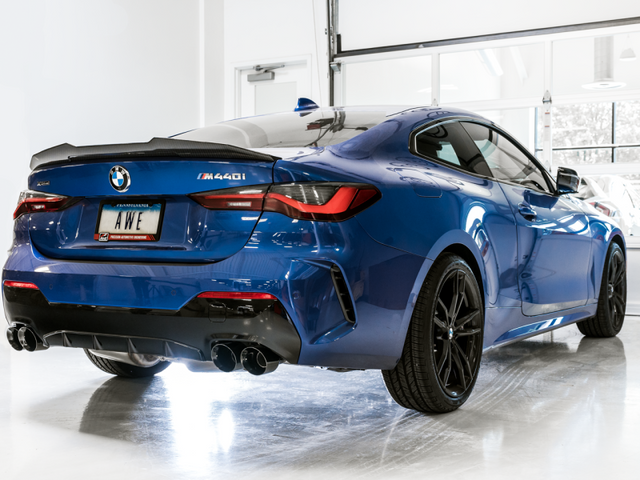 AWE Tuning 2019+ BMW M340i (G20) Non-Resonated Touring Edition Exhaust - Quad Diamond Black Tips - RPL Performance