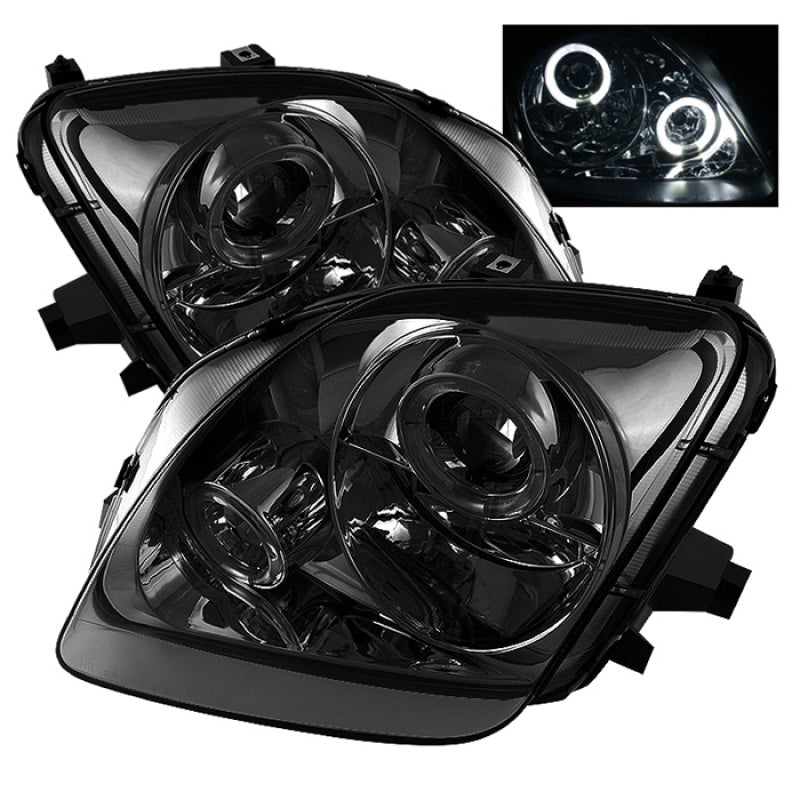 Spyder Honda Prelude 97-01 Projector Headlights LED Halo Smoke High H1 Low H1 PRO-YD-HP97-HL-SM