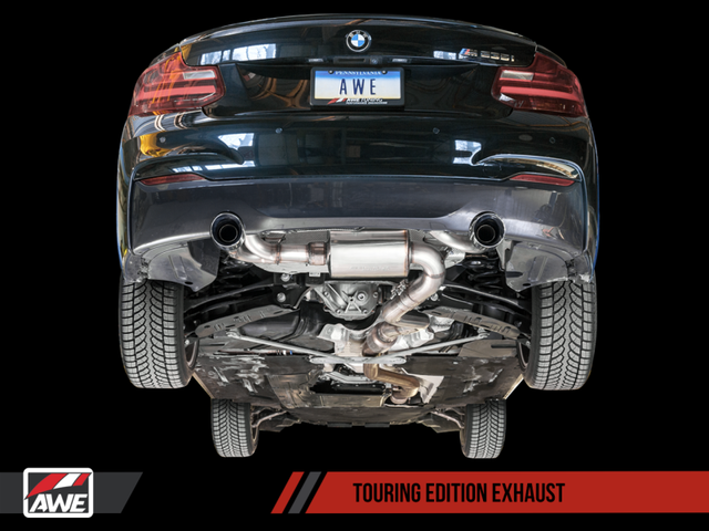 AWE Tuning BMW F22 M235i / M240i Touring Edition Axle-Back Exhaust - Diamond Black Tips (102mm) - RPL Performance
