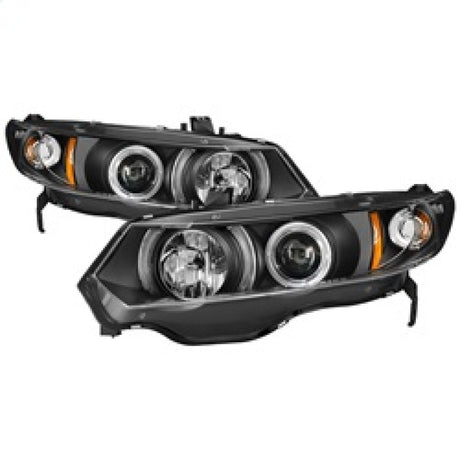 Spyder Honda Civic 06-08 2Dr Projector Headlights LED Halo Black High H1 Low H1 PRO-YD-HC06-2D-HL-BK - RPL Performance