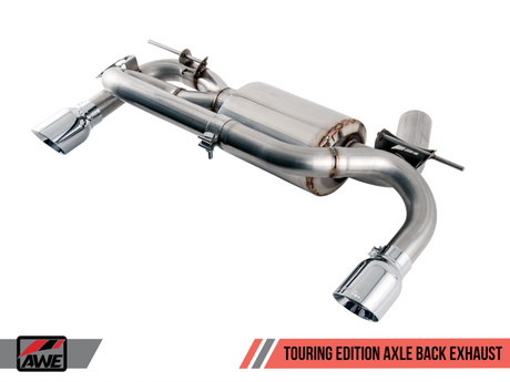 AWE Tuning BMW F3X 340i Touring Edition Axle-Back Exhaust - Chrome Silver Tips (102mm) - RPL Performance