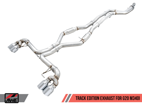 AWE Tuning 2019+ BMW M340i (G20) Track Edition Exhaust - Quad Diamond Black Tips - RPL Performance